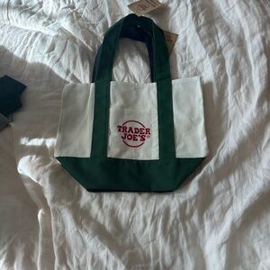 Trader Joe’s Green and White Tote Bag